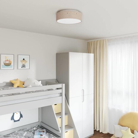 Plafondlamp met sterrenlampscherm Ø 38 cm E27 stof taupe 1