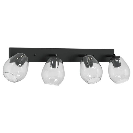 Plafondlamp met verstelbare glazen lampenkap E27 antraciet 2
