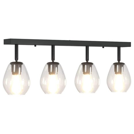 Plafondlamp met verstelbare glazen lampenkap E27 antraciet 8