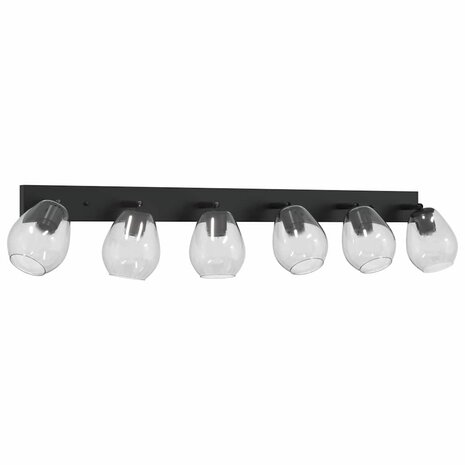 Plafondlamp met verstelbare glazen lampenkap E27 antraciet 2