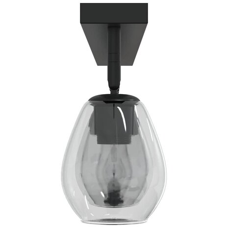 Plafondlamp met verstelbare glazen lampenkap E27 antraciet 4