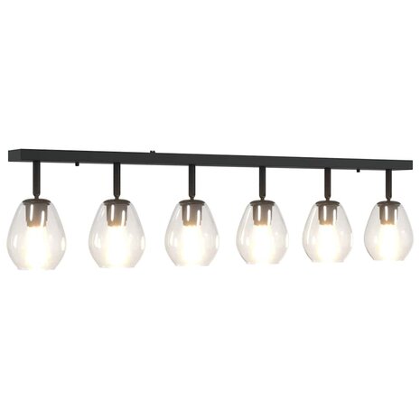 Plafondlamp met verstelbare glazen lampenkap E27 antraciet 8