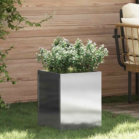 Tuin Bloempot Zilver 50 x 32 x 40 cm Roestvrijstaal 1
