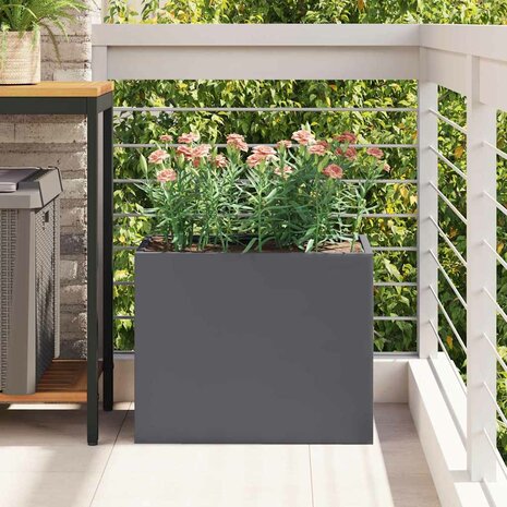 Tuin Bloempot Antraciet 50 x 32 x 40 cm Koudgewalst staal 3