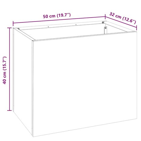 Tuin Bloempot Antraciet 50 x 32 x 40 cm Koudgewalst staal 8