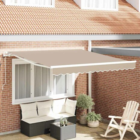 Luifel automatisch uitschuifbaar 300x250 cm beige 1