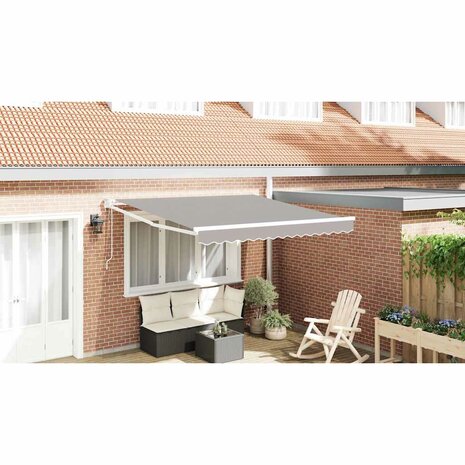 Luifel automatisch uitschuifbaar 300x250 cm lichtgrijs 1