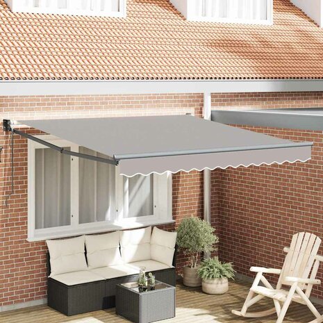 Luifel automatisch uitschuifbaar 300x250 cm lichtgrijs 1