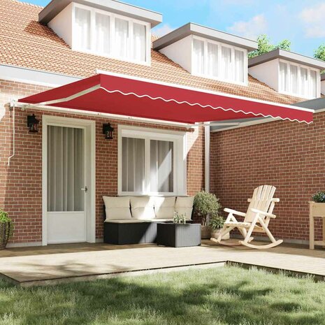 Luifel automatisch uitschuifbaar 400x300 cm rood 2