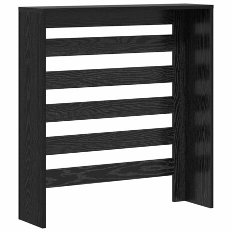 Radiator Cover Zwart Eiken 78x20x82 cm Bewerkt Hout 5