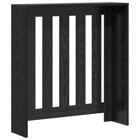 Radiator Cover Zwart Eiken 78x20x82 cm Bewerkt Hout 5