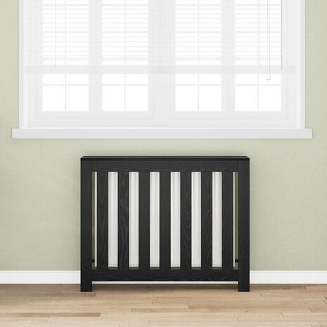 Radiator Cover Zwart Eiken 104x20x82 cm Hout 1
