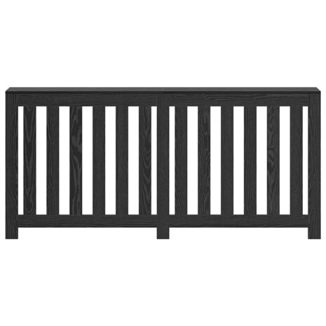 Radiator Bedekking Zwart Eiken 175x20x82 cm Geengineerd Hout 3