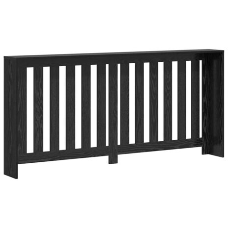 Radiator Bedekking Zwart Eiken 175x20x82 cm Geengineerd Hout 5