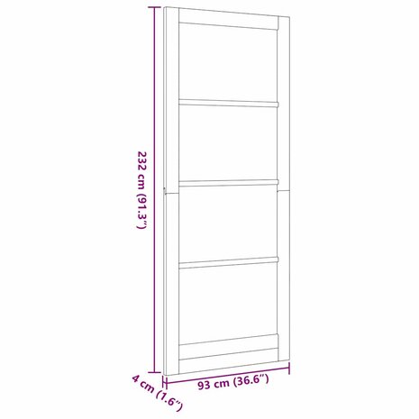 Binnendeur met Glas &apos;ORKDAL&apos;Wit 93x232x4 cm 8