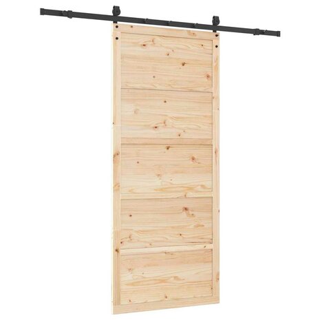 Schuifdeur Bruin 90 x 208 cm Massief grenenhout 5