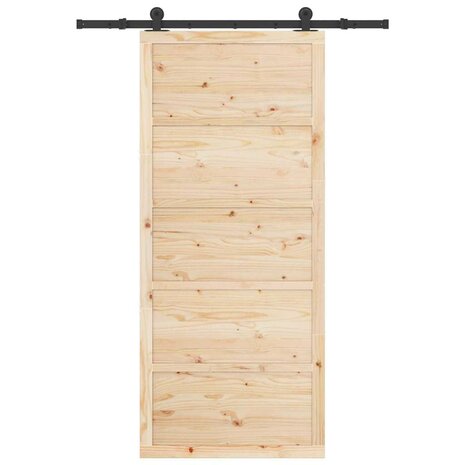 Schuifdeur Bruin 80 x 208 cm Massief grenenhout 3
