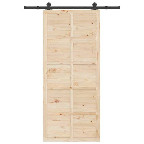 Schuifdeur Bruin 80 x 208 cm Massief grenenhout 3