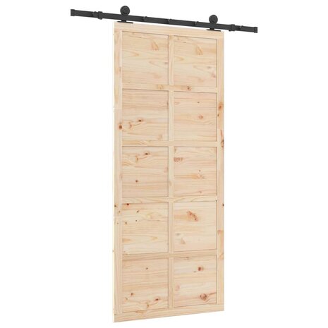 Schuifdeur Bruin 80 x 208 cm Massief grenenhout 5