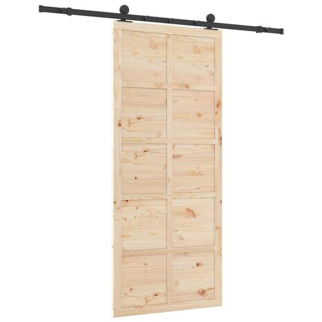 Schuifdeur Bruin 80 x 208 cm Massief grenenhout 5