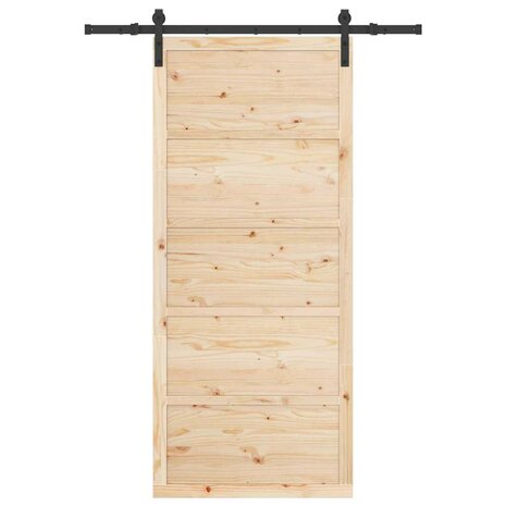 Schuifdeur Bruin 80 x 208 cm Massief grenenhout 3