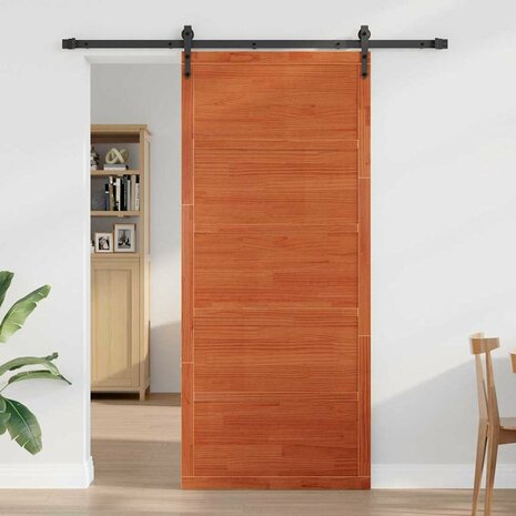 Schuifdeur Gewaxte Bruin 90x208 cm Massief Hout Ceder 2