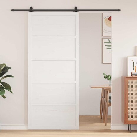 Schuifdeur Wit 80x208 cm Massief Grenen 1