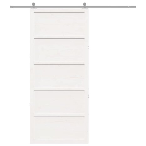 Schuifdeur Wit 80x208 cm Massief Grenen 8