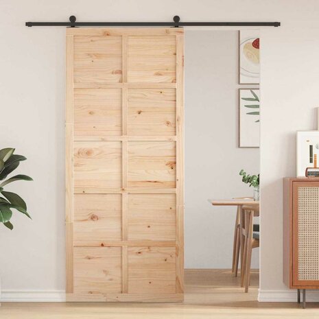 Schuifdeur Bruin 100 x 210 cm Massief grenenhout 1