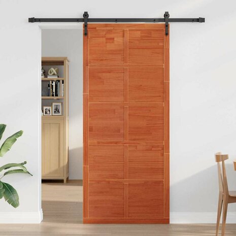 Schuifdeur Wasbruin 100 x 210 cm Massief grenenhout 2