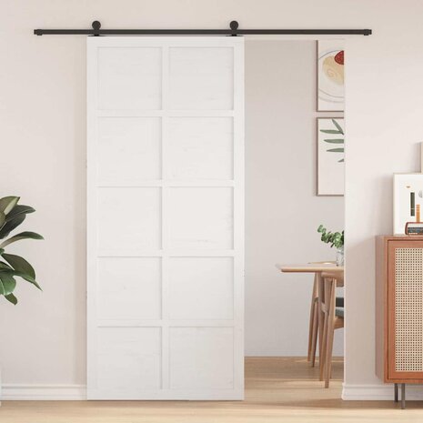 Schuifdeur Wit 80 x 210 cm Massief grenenhout 1