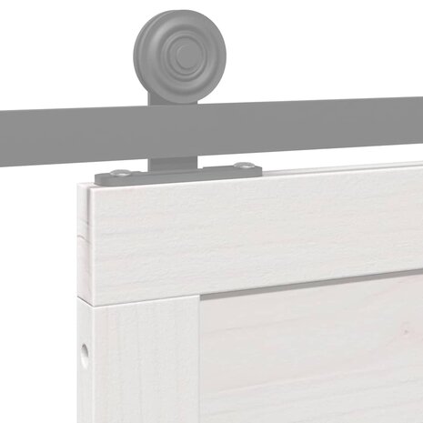 Schuifdeur Wit 80 x 210 cm Massief grenenhout 7
