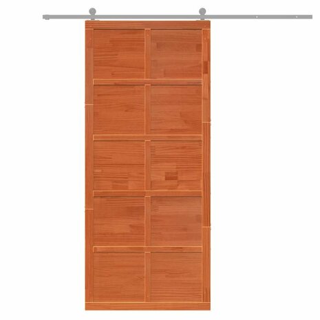 Schuifdeur Bruin 80 x 210 cm Massief grenenhout 8