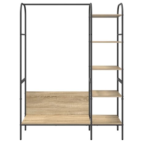 Kledingrek met Planken Sonoma Eiken 120x44x160 cm Gemaakt van Geengineerd Hout 4