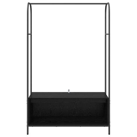 Kledingrek met Planken - Zwart Eik 100x44x160 cm 4