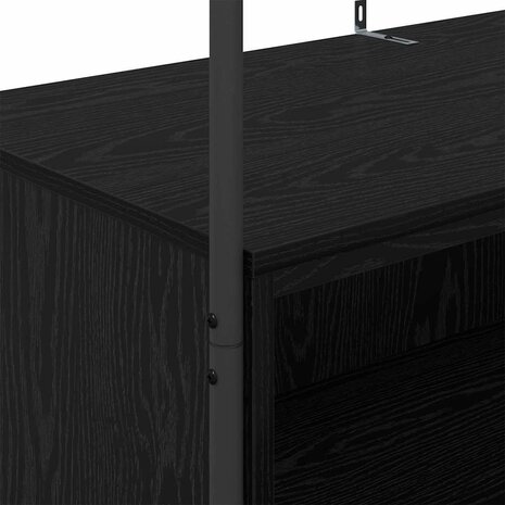 Kledingrek met Planken - Zwart Eik 100x44x160 cm 7