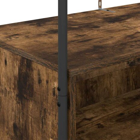 Kledingrek met Planken Rook Eiken 100x44x160 cm 7