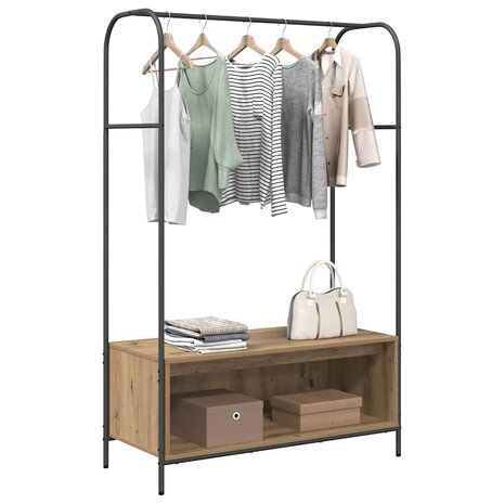 Kledingrek met Planken van Artisan Eiken 100x44x160 cm 2