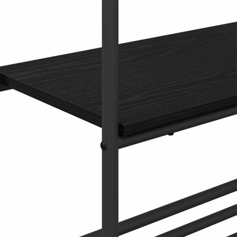 Kledingrek met planken met plank Zwart eiken 60 x 30 x 171 cm 7