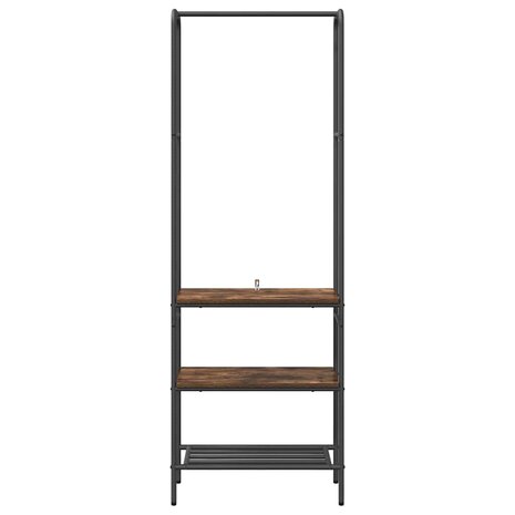 Kledingrek met planken met plank Gerookt eiken 60 x 30 x 171 cm 4