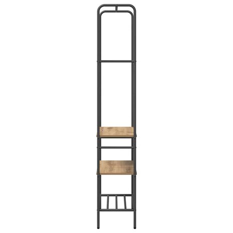 Kledingrek met planken artisanaal eikenkleurig 60 x 30 x 171 cm 5