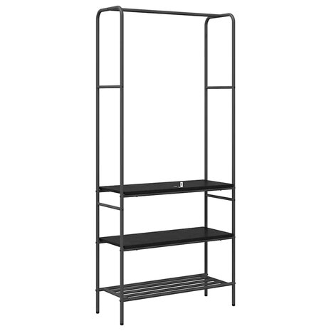 Kledingrek met planken Zwart eiken 77 x 30 x 171 cm 6
