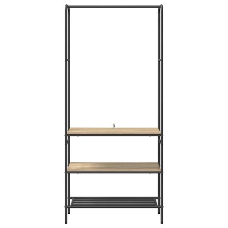 Kledingrek met planken Sonoma eiken 77 x 30 x 171 cm 4