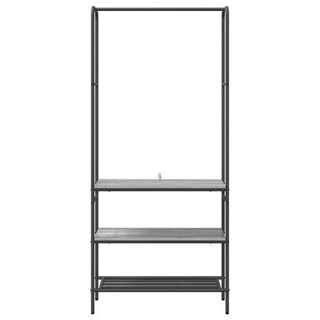 Kledingrek met planken Grijs sonoma 77 x 30 x 171 cm 4