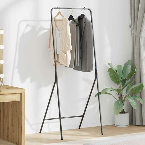 Kledingrek Zwart 60x53x155 cm Van Gegalvaniseerd Staal 1