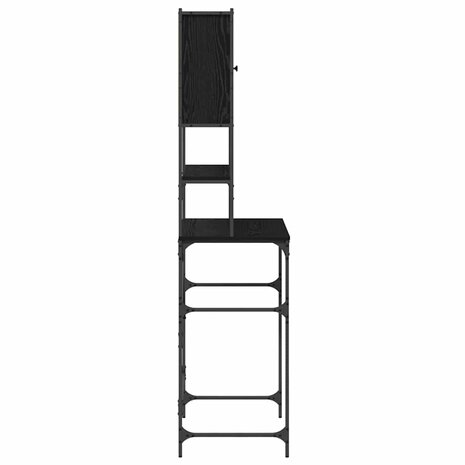 wasmachinekast Zwart Eiken 68x48.5x194 cm 6