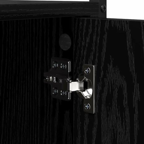 wasmachinekast Zwart Eiken 68x48.5x194 cm 8