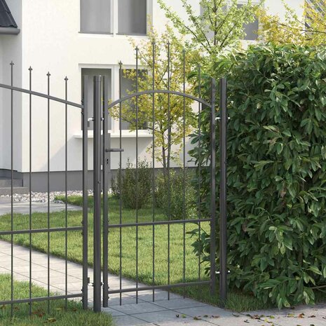 Tuinpoort met slot Grijs 170 x 100 cm 100 x 175 cm Staal 1