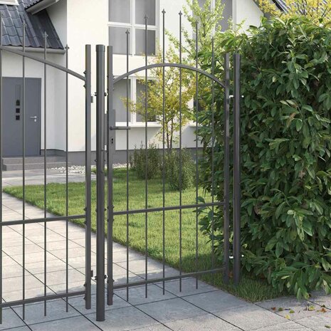Tuinpoort met slot Grijs 170 x 100 cm 100 x 175 cm Staal 2