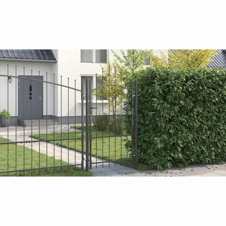 Tuinpoort met slot Grijs 170 x 100 cm 100 x 175 cm Staal 3